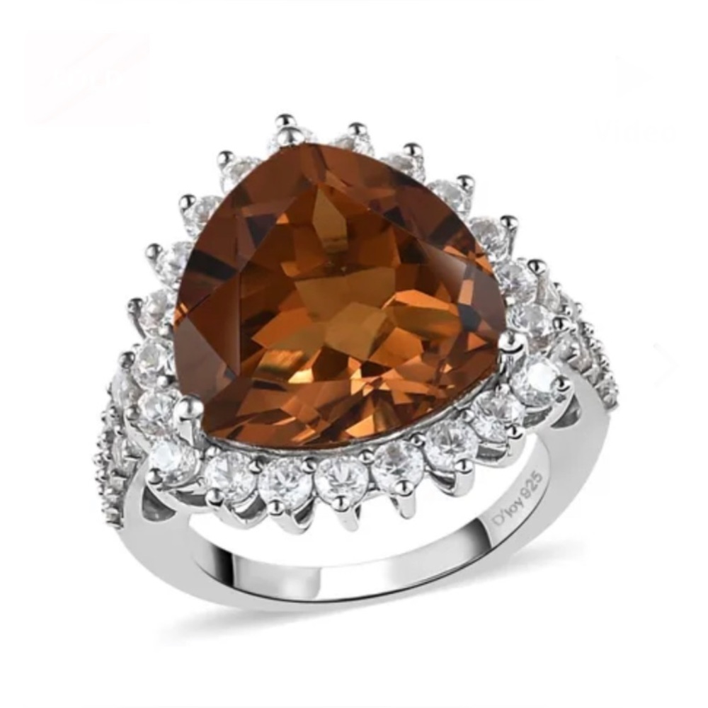 Autumn Alexite, Natural White Zircon Halo, Platinum/Sterling Silver Ring